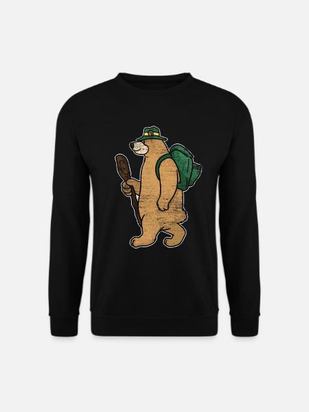 Backpacker bear gift - Unisex Sweatshirt - black