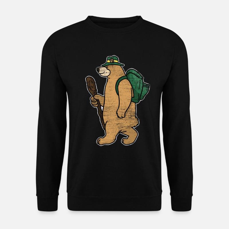 Backpacker bear gift - Unisex Sweatshirt - black