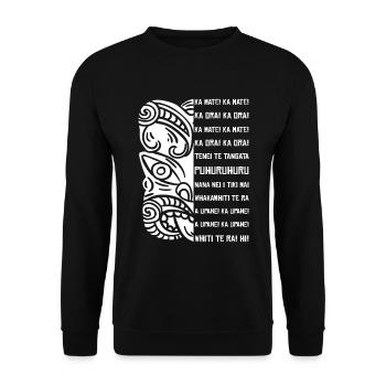 Haka Neuseeland Rugby - Unisex Pullover - Schwarz - Vorne - Alina (178cm) & Michal (187cm)