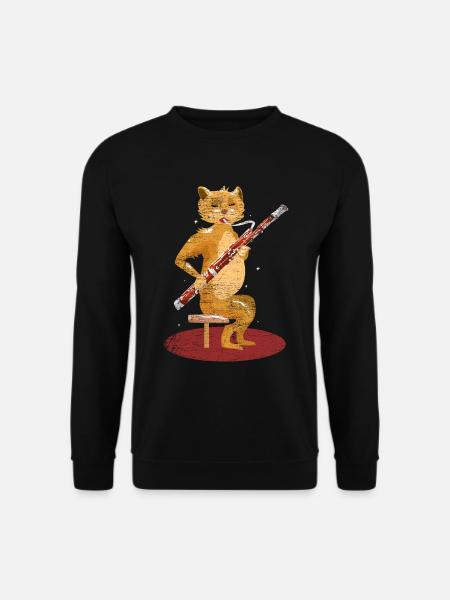 Fagott Katze - Unisex Pullover - Schwarz