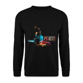Pilates Geschenk - Unisex Pullover - Schwarz - Vorne - Alina (178cm) & Michal (187cm)