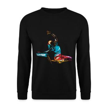 Pilates Übung - Unisex Pullover - Schwarz - Vorne - Alina (178cm) & Michal (187cm)