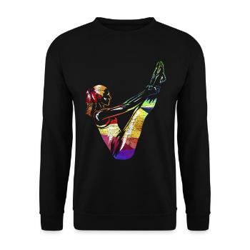 Pilates Geschenk - Unisex Pullover - Schwarz - Vorne - Alina (178cm) & Michal (187cm)