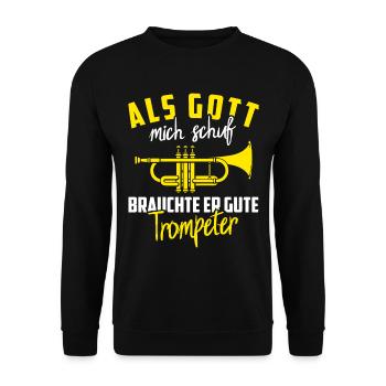 Trompeter Lustiger Spruch Trompete Geschenk - Unisex Pullover - Schwarz - Vorne - Alina (178cm) & Michal (187cm)