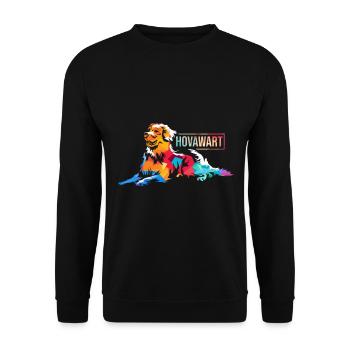 Hovawart dog - Unisex Sweatshirt - black - Front - Alina (178cm) & Michal (187cm)