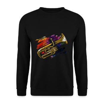 Alto horn gift - Unisex Sweatshirt - black - Front - Alina (178cm) & Michal (187cm)