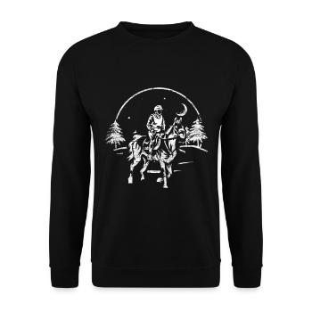 Distanzreiten Araber Pferdesport - Unisex Pullover - Schwarz - Vorne - Alina (178cm) & Michal (187cm)