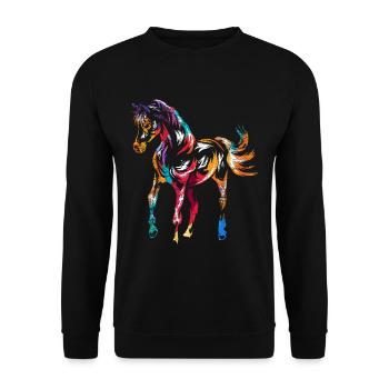 Arabisches Pferd Araber - Unisex Pullover - Schwarz - Vorne - Alina (178cm) & Michal (187cm)