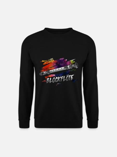 Blockflöte Flöte Geschenk - Unisex Pullover - Schwarz