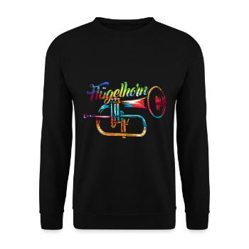 Flügelhorn Instrument Geschenk - Unisex Pullover - Schwarz - Vorne - Alina (178cm) & Michal (187cm)