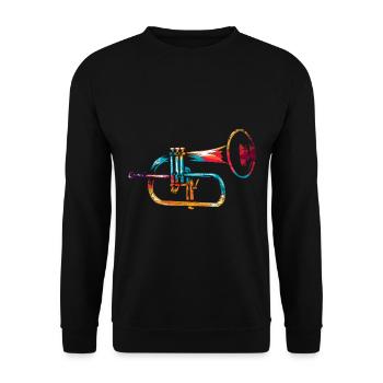 Flugelhorn gift - Unisex Sweatshirt - black - Front - Alina (178cm) & Michal (187cm)