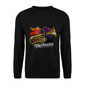 Tenorhorn Geschenk - Unisex Pullover - Schwarz - Vorne - Alina (178cm) & Michal (187cm)