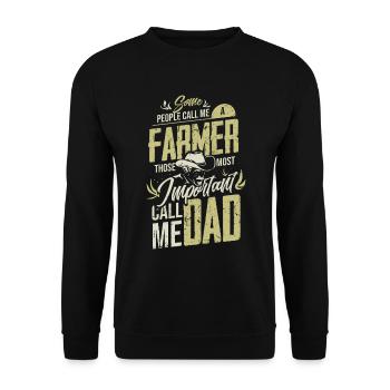 Landwirt Papa - Unisex Pullover - Schwarz - Vorne - Alina (178cm) & Michal (187cm)