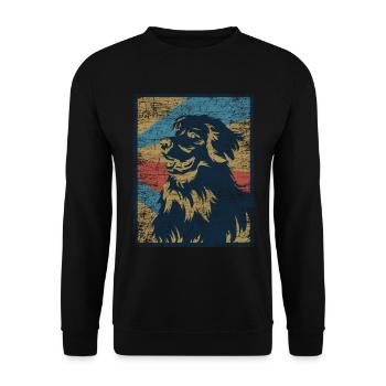 Hovawart Hund - Unisex Pullover - Schwarz - Vorne - Alina (178cm) & Michal (187cm)