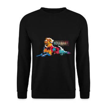 Hovawart Hund - Unisex Pullover - Schwarz - Vorne - Alina (178cm) & Michal (187cm)