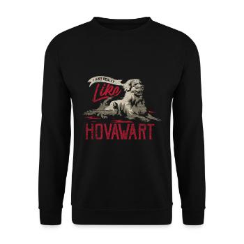 Chien Hovawart - Sweat-shirt Unisexe - noir - Devant - Alina (178cm) & Michal (187cm)