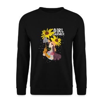 Bäuerin Landwirtin Geschenk - Unisex Pullover - Schwarz - Vorne - Alina (178cm) & Michal (187cm)