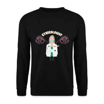 Gynecologist gynecologist - Unisex Sweatshirt - black - Front - Alina (178cm) & Michal (187cm)