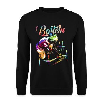 Basteln - Unisex Pullover - Schwarz - Vorne - Alina (178cm) & Michal (187cm)