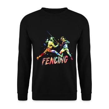 fencing - Unisex Sweatshirt - black - Front - Alina (178cm) & Michal (187cm)
