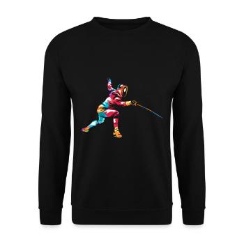 Cadeau d'escrime - Sweat-shirt Unisexe - noir - Devant - Alina (178cm) & Michal (187cm)