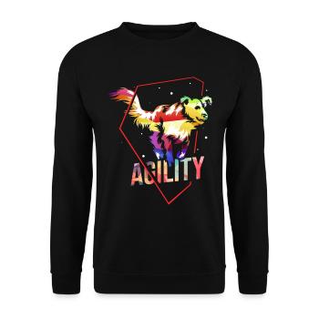 Hunde Agility - Unisex Pullover - Schwarz - Vorne - Alina (178cm) & Michal (187cm)