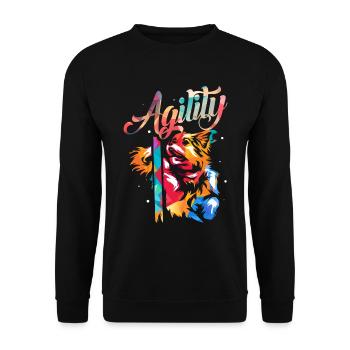 Hunde Agility - Unisex Pullover - Schwarz - Vorne - Alina (178cm) & Michal (187cm)