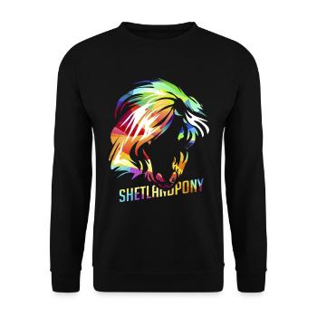 Shetlandpony - Unisex Pullover - Schwarz - Vorne - Alina (178cm) & Michal (187cm)
