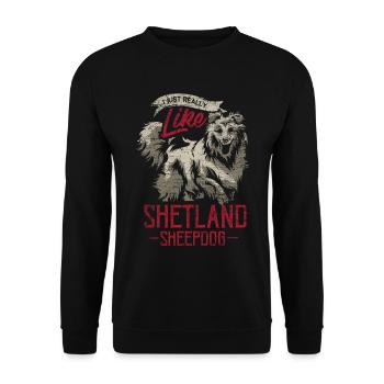 Shetland Chien de berger Cadeau - Sweat-shirt Unisexe - noir - Devant - Alina (178cm) & Michal (187cm)