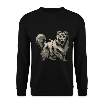 Shetland Chien de berger Cadeau - Sweat-shirt Unisexe - noir - Devant - Alina (178cm) & Michal (187cm)