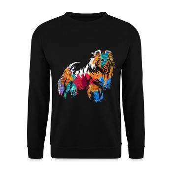 Shetland Chien de berger Cadeau - Sweat-shirt Unisexe - noir - Devant - Alina (178cm) & Michal (187cm)
