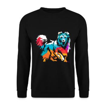 Shetland Chien de berger Cadeau - Sweat-shirt Unisexe - noir - Devant - Alina (178cm) & Michal (187cm)