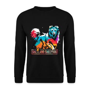 Shetland sheepdog - Unisex Sweatshirt - black - Front - Alina (178cm) & Michal (187cm)