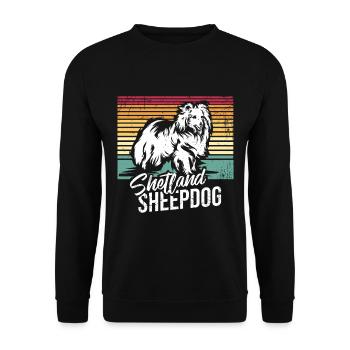 Shetland Chien de berger Cadeau - Sweat-shirt Unisexe - noir - Devant - Alina (178cm) & Michal (187cm)