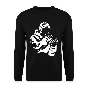 rap - Unisex Sweatshirt - black - Front - Alina (178cm) & Michal (187cm)
