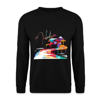 Malediven - Unisex Pullover - Schwarz - Vorne - Alina (178cm) & Michal (187cm)