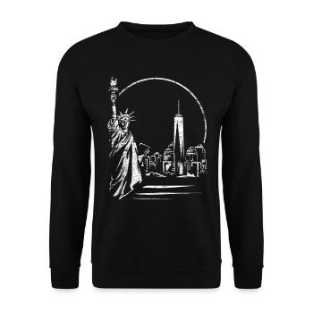 Gift from New York City Statue of Liberty - Unisex Sweatshirt - black - Front - Alina (178cm) & Michal (187cm)
