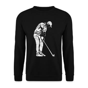 Minigolf Geschenk - Unisex Pullover - Schwarz - Vorne - Alina (178cm) & Michal (187cm)