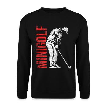 Minigolf Geschenk - Unisex Pullover - Schwarz - Vorne - Alina (178cm) & Michal (187cm)