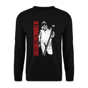 Tatortreiniger Geschenk - Unisex Pullover - Schwarz - Vorne - Alina (178cm) & Michal (187cm)