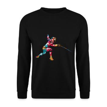 Fechten - Unisex Pullover - Schwarz - Vorne - Alina (178cm) & Michal (187cm)