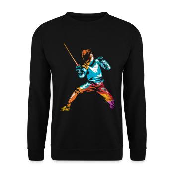 Fechten - Unisex Pullover - Schwarz - Vorne - Alina (178cm) & Michal (187cm)