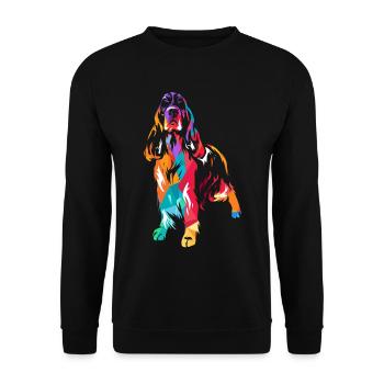 English Springer Spaniel - Unisex Pullover - Schwarz - Vorne - Alina (178cm) & Michal (187cm)