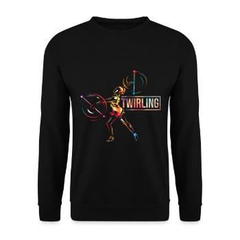 Baton Twirling Geschenk - Unisex Pullover - Schwarz - Vorne - Alina (178cm) & Michal (187cm)
