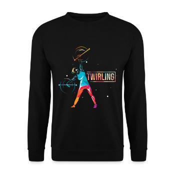 Baton Twirling Geschenk - Unisex Pullover - Schwarz - Vorne - Alina (178cm) & Michal (187cm)