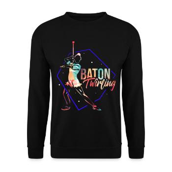 Baton Twirling - Unisex Pullover - Schwarz - Vorne - Alina (178cm) & Michal (187cm)
