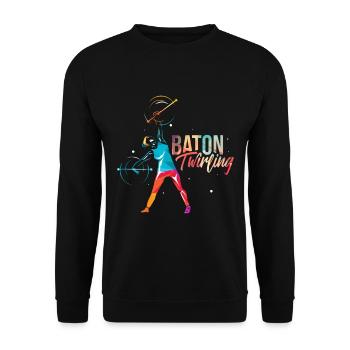 Baton Twirling Cadeau - Sweat-shirt Unisexe - noir - Devant - Alina (178cm) & Michal (187cm)