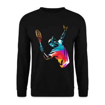Tennis Sport Gift - Unisex Sweatshirt - black - Front - Alina (178cm) & Michal (187cm)