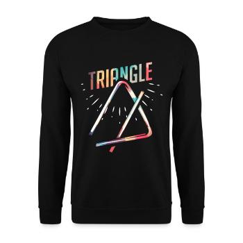 Triangel Instrument Geschenk - Unisex Pullover - Schwarz - Vorne - Alina (178cm) & Michal (187cm)