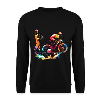 Triathlon Sport - Unisex Sweatshirt - black - Front - Alina (178cm) & Michal (187cm)